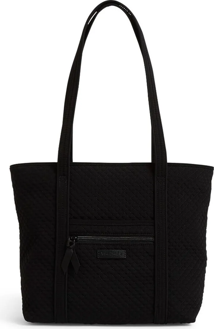 Vera Bradley Women's Microfiber Small Vera Tote Bag Classic Black