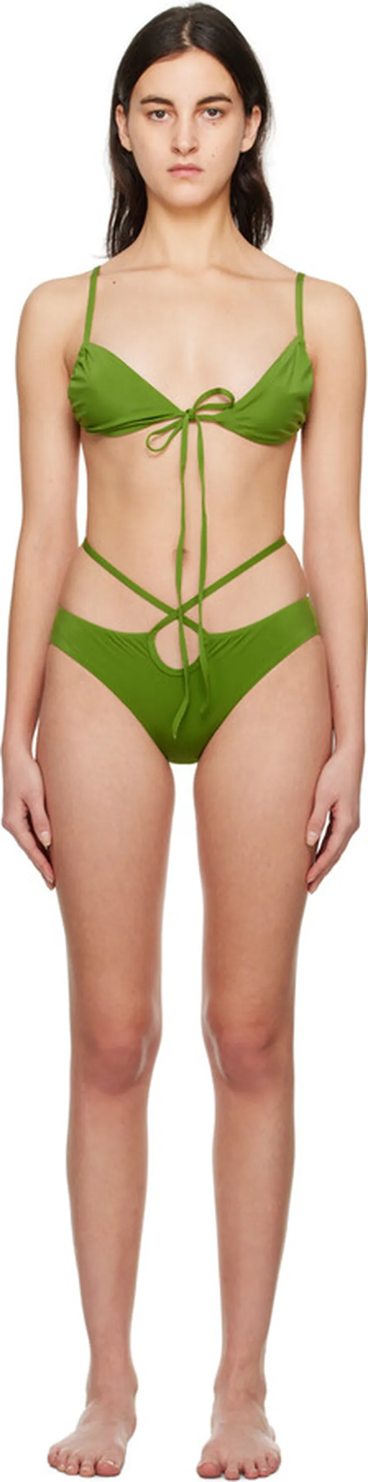 Christopher Esber Green Solis & Looped Tie Bikini