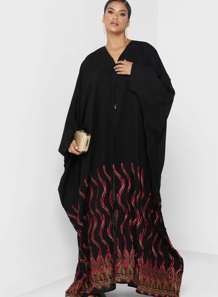 Cape Sleeve Embroidered Abaya