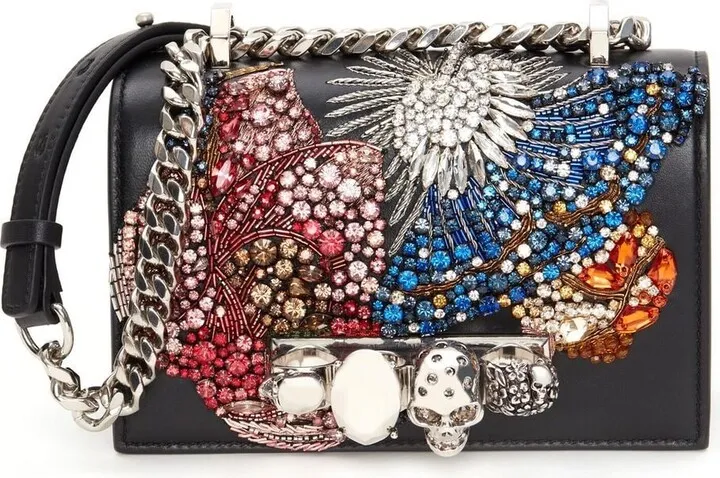 Crystal-Embellished Leather Mini Bag
