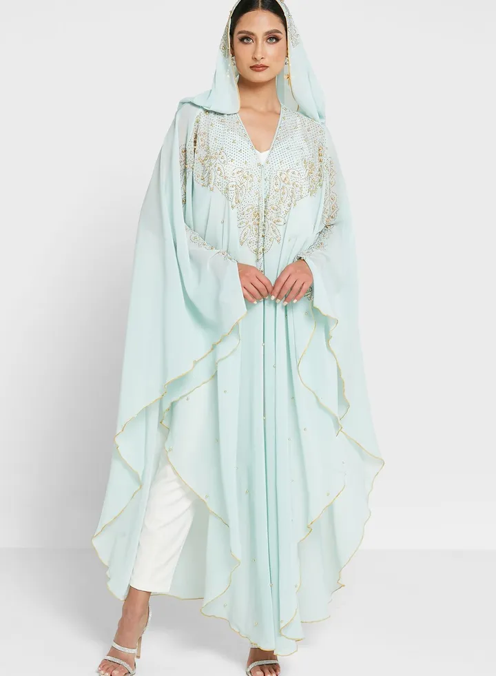 Embellished Front Detail Abaya