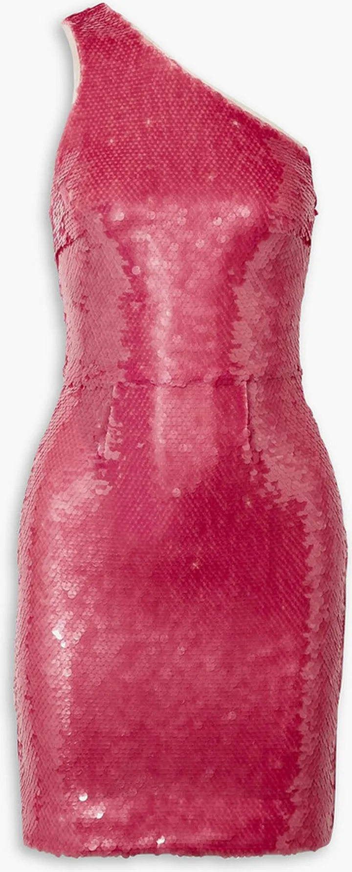 Serena one-shoulder sequined tulle mini dress