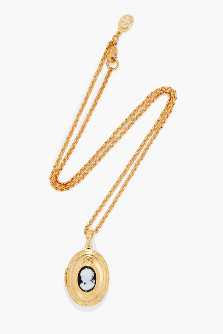 24-Karat Gold-Plated Cameo Necklace
