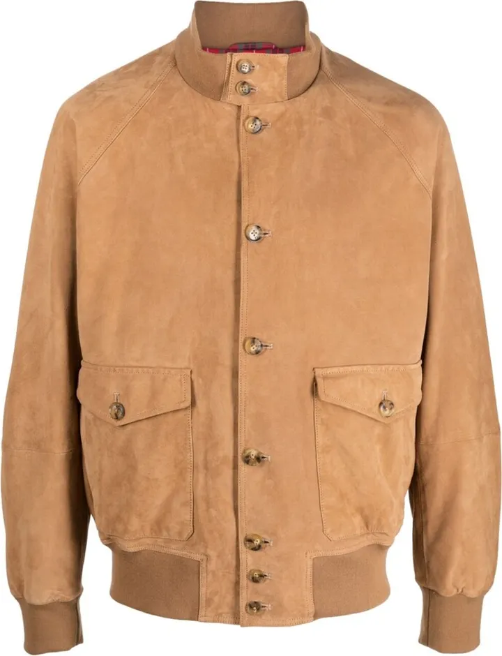 BARACUTA- Suede Leather Bomber Jacket