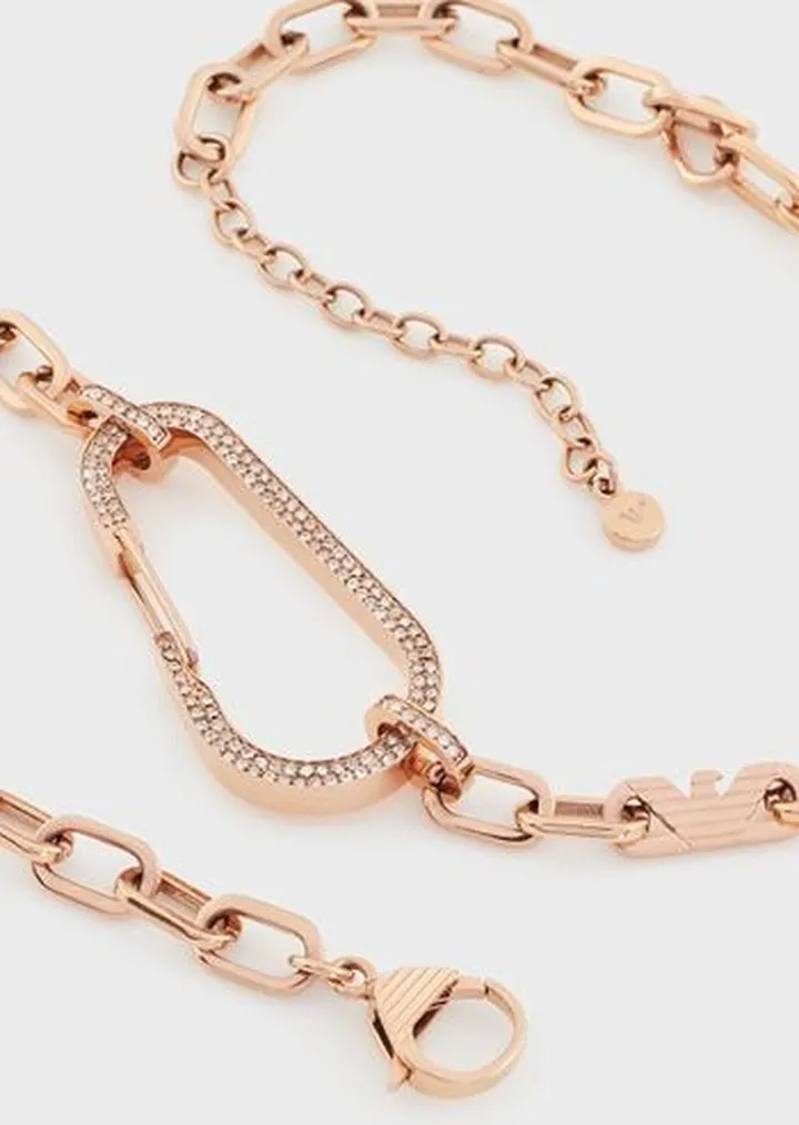 Rose Gold-Tone Stainless Steel Chain Necklace