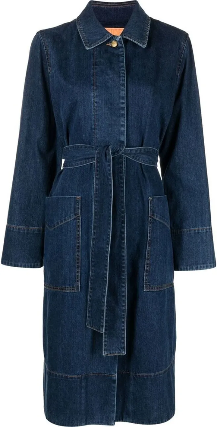 Belted Denim Trench Coat