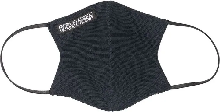 Man Black Face Mask With White Logo