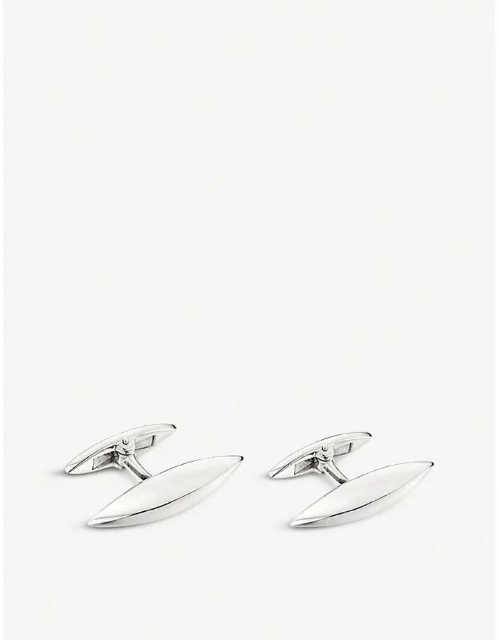 Mens Silver Arc Sterling Silver Cufflinks