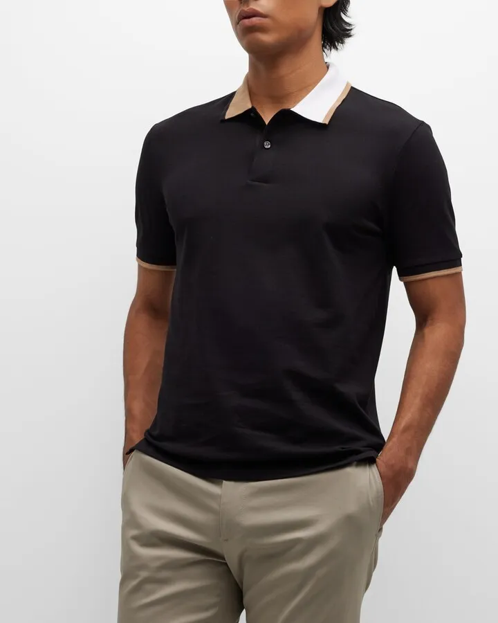 Men's Polo Shirt with Bicolor Collar