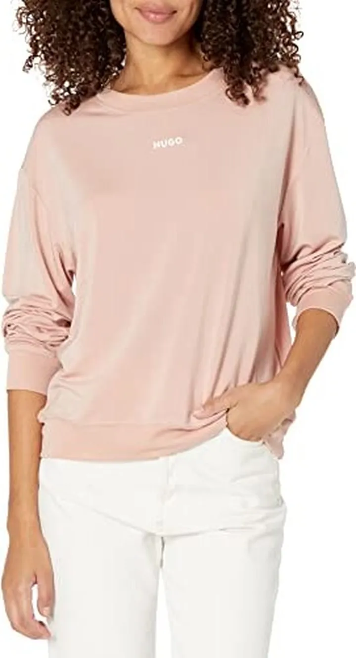 HUGO Women's Jersey Center Logo Lounge Sweatshirt