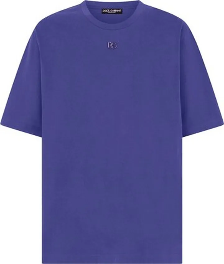 Cotton jersey T-shirt with metallic logo