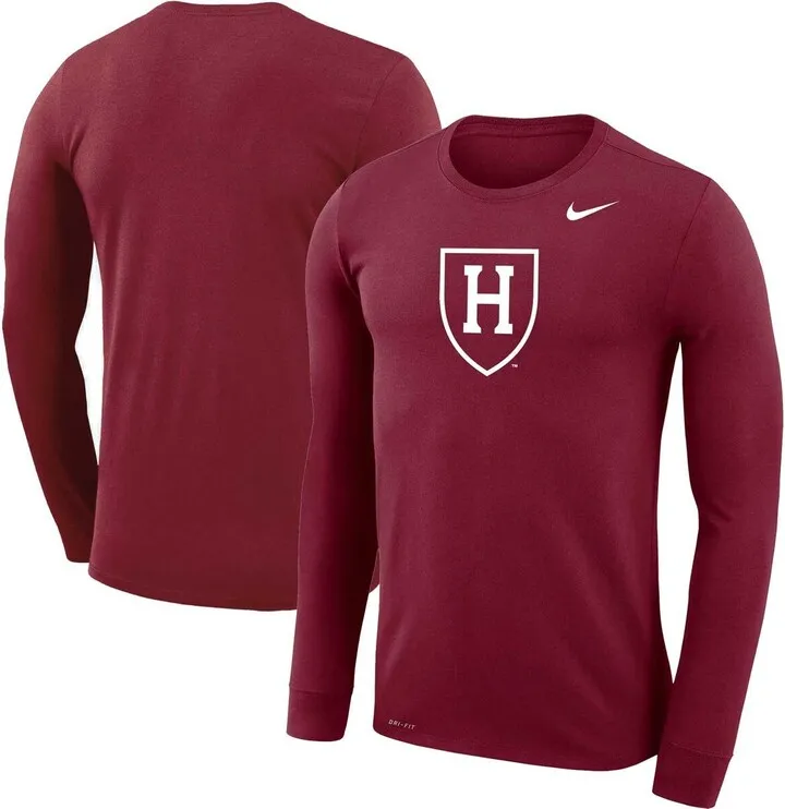 Men's Nike Crimson Harvard Crimson Legend Performance Long Sleeve T-shirt