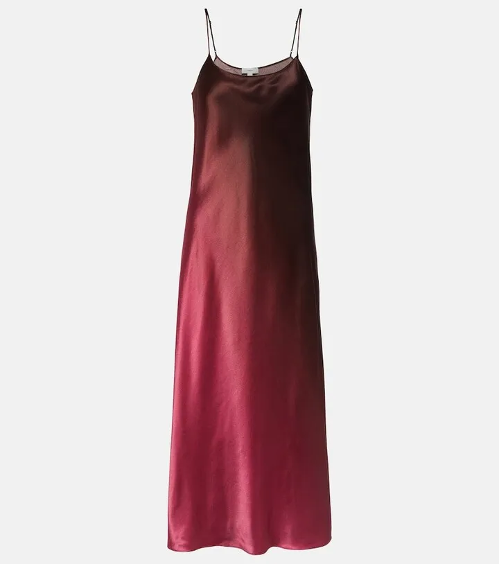 Ombre satin slip dress