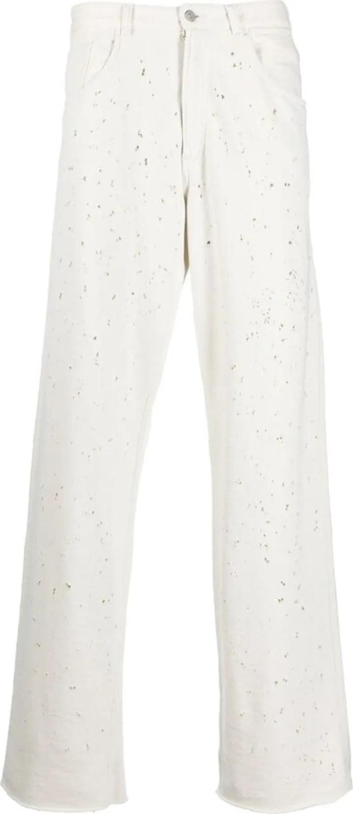 Distressed Wide-Leg Trousers