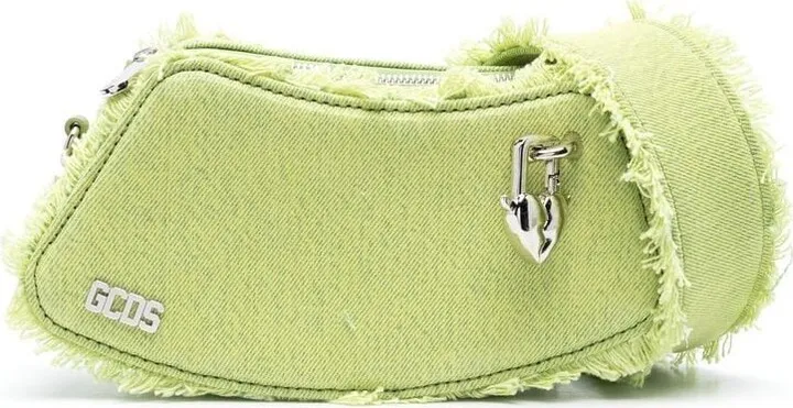 Comma curved denim shoulder bag