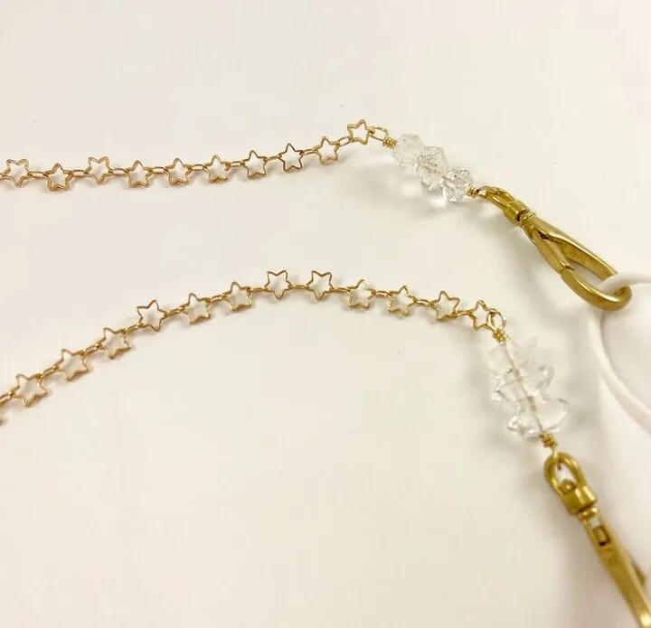 Ariana Ost Celestial Star Mask Chain Herkimer Diamond