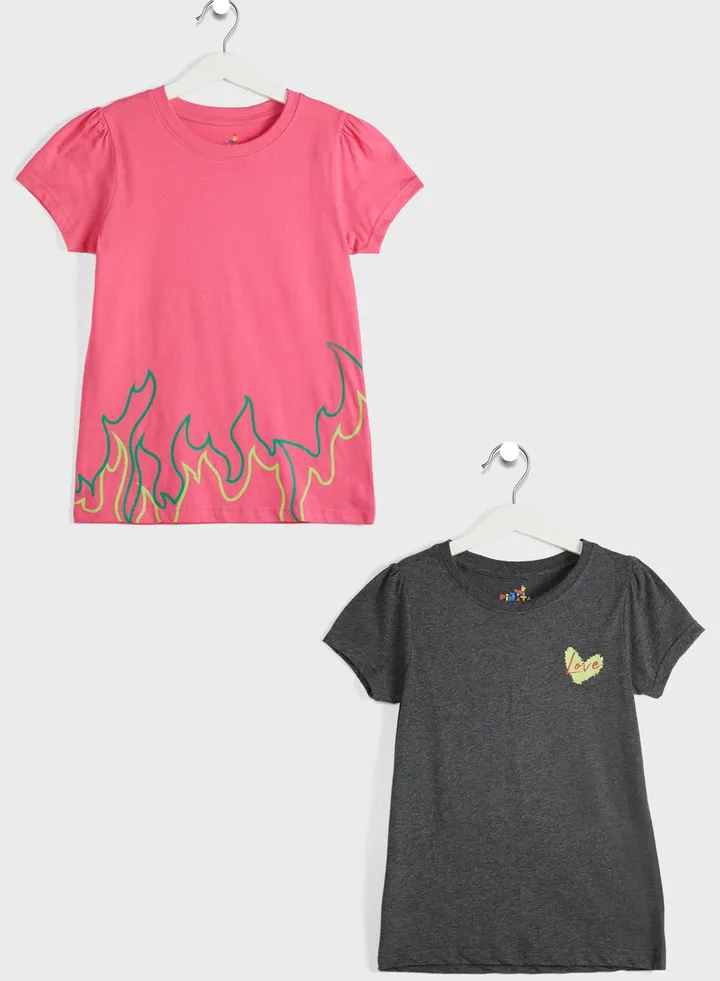 Youth Printed T-Shirt Pack Of 2