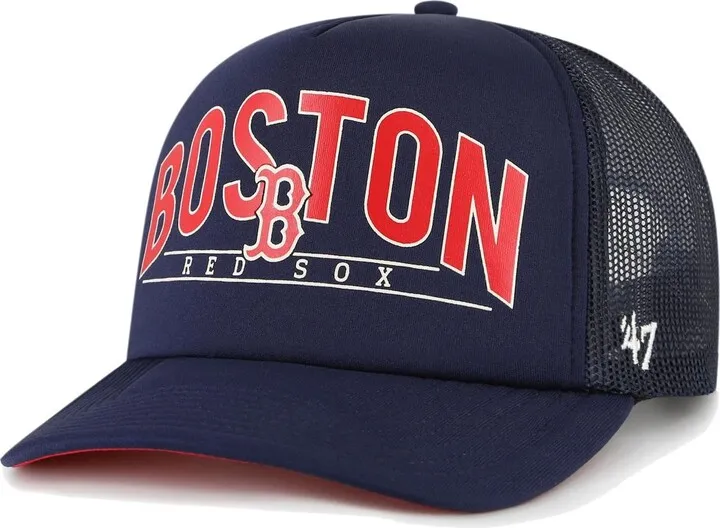 Men's '47 Brand Navy Boston Red Sox Backhaul Foam Trucker Snapback Hat