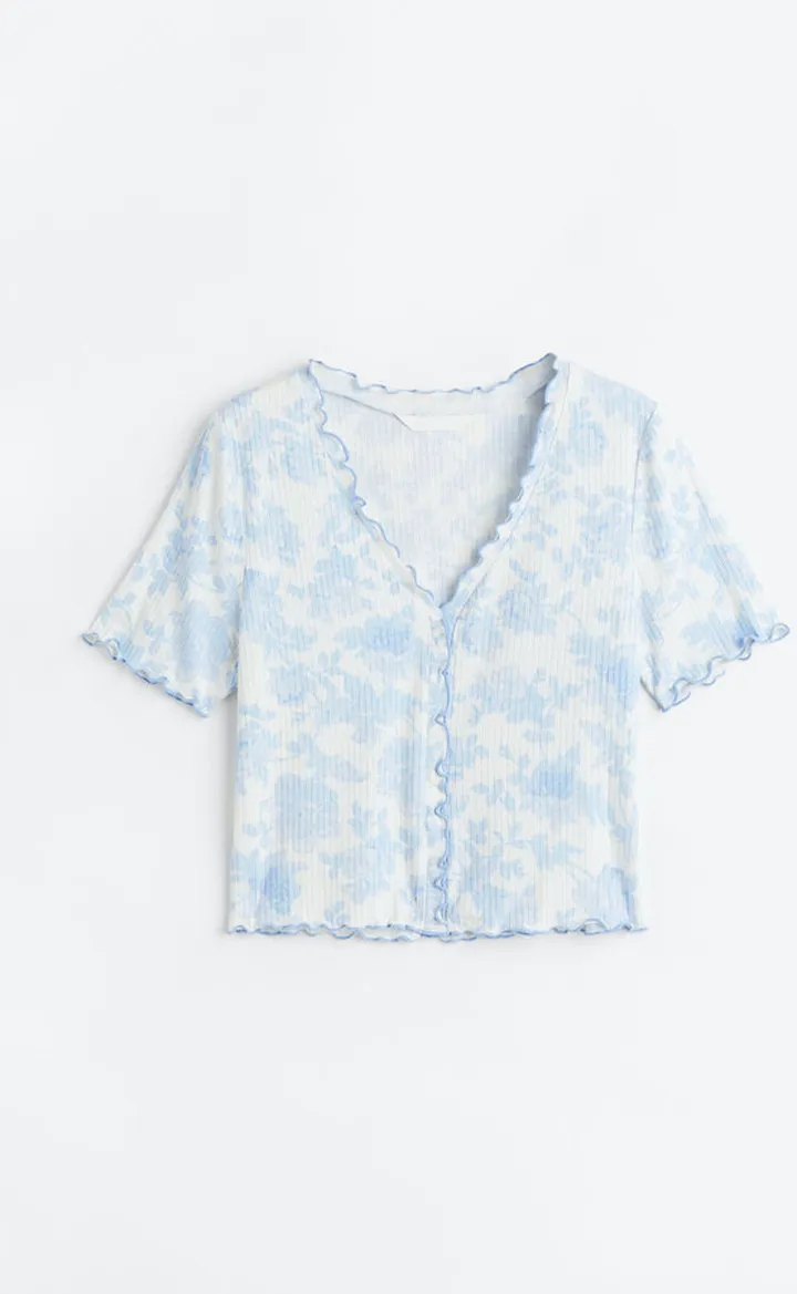 Short-sleeved Jersey Cardigan