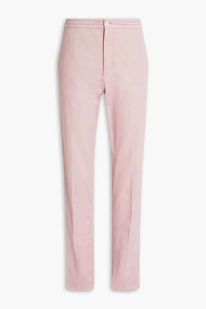 Tapered cotton-blend gabardine pants