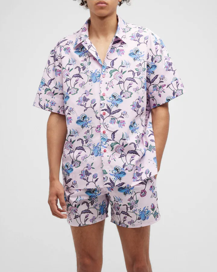 Men's Floral-Print Sport Shirt