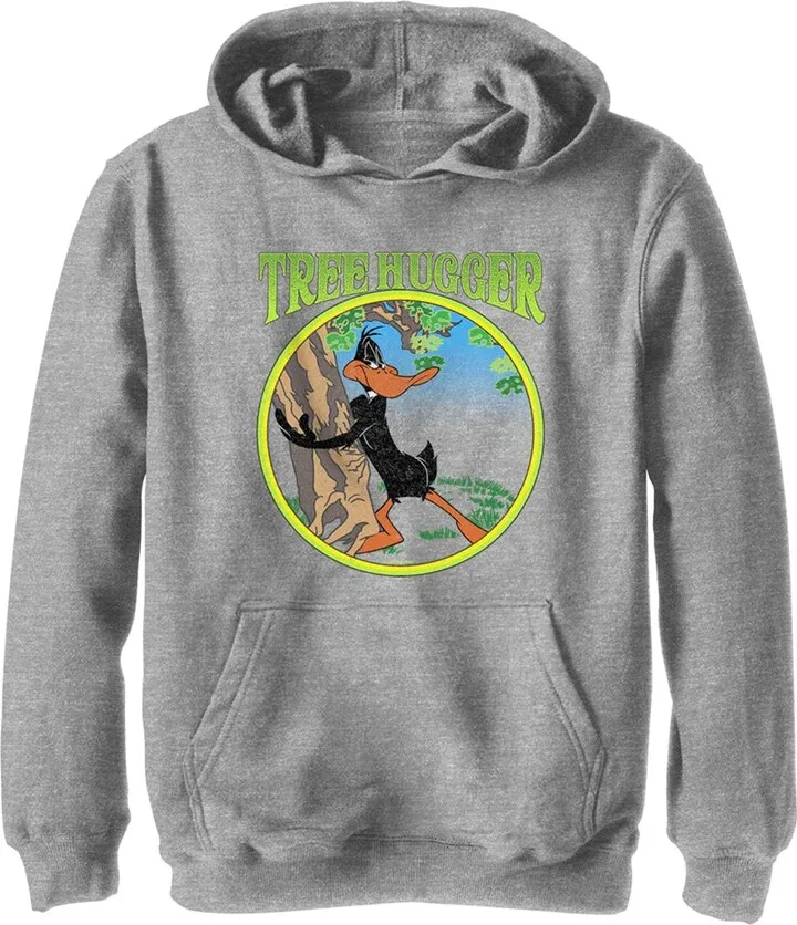 Boy's Looney Tunes Tree Hugger Pull Over Hoodie - Athletic Heather - Large
