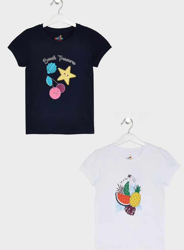 Round Neck Pack Of 2 T-Shirts