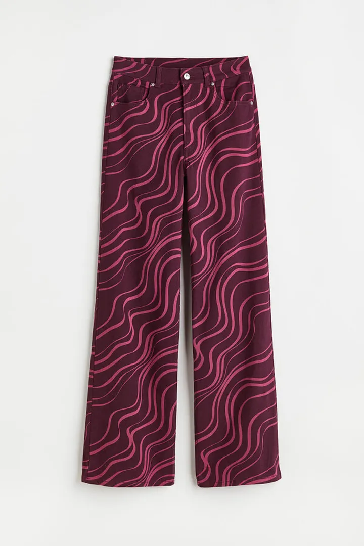 Wide-leg Twill Pants