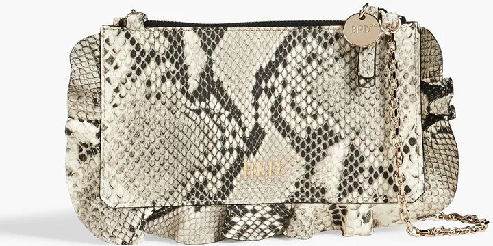 Rock Ruffle snake-effect leather shoulder bag