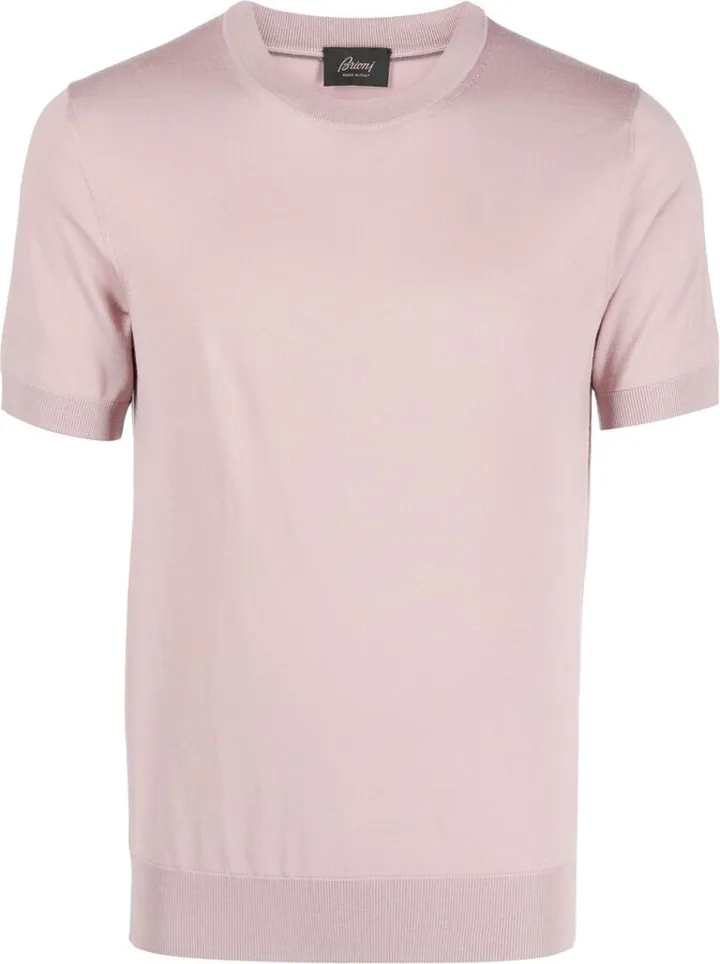 fine-knit short-sleeve T-shirt