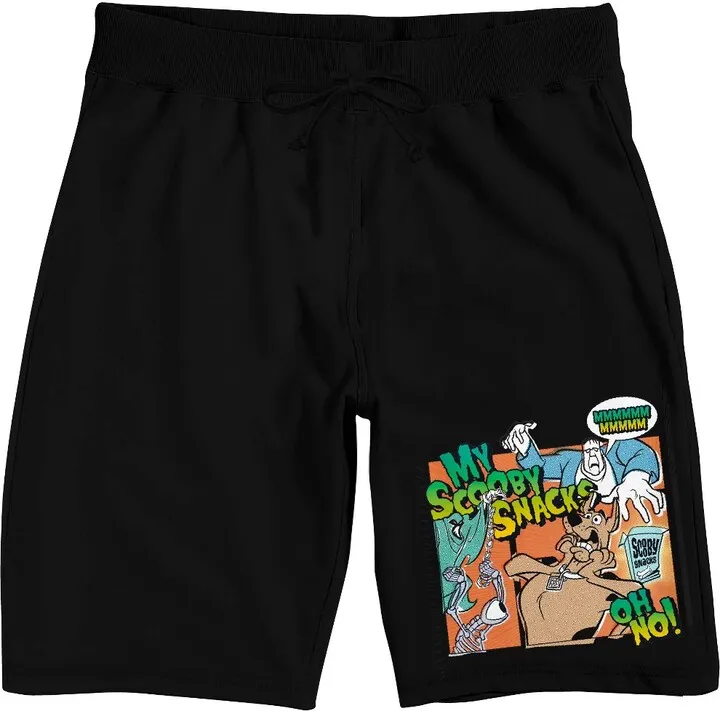 Scooby Doo Scooby Snacks Men’s Black Sleep Pajama Shorts-Small