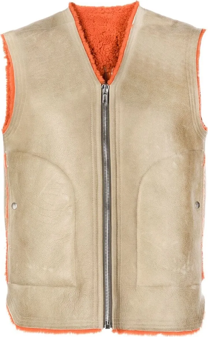 Zipped Shearling Vest