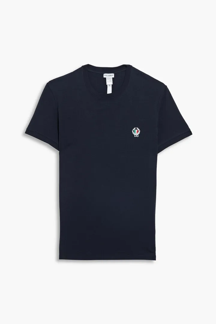Appliquéd cotton-jersey T-shirt