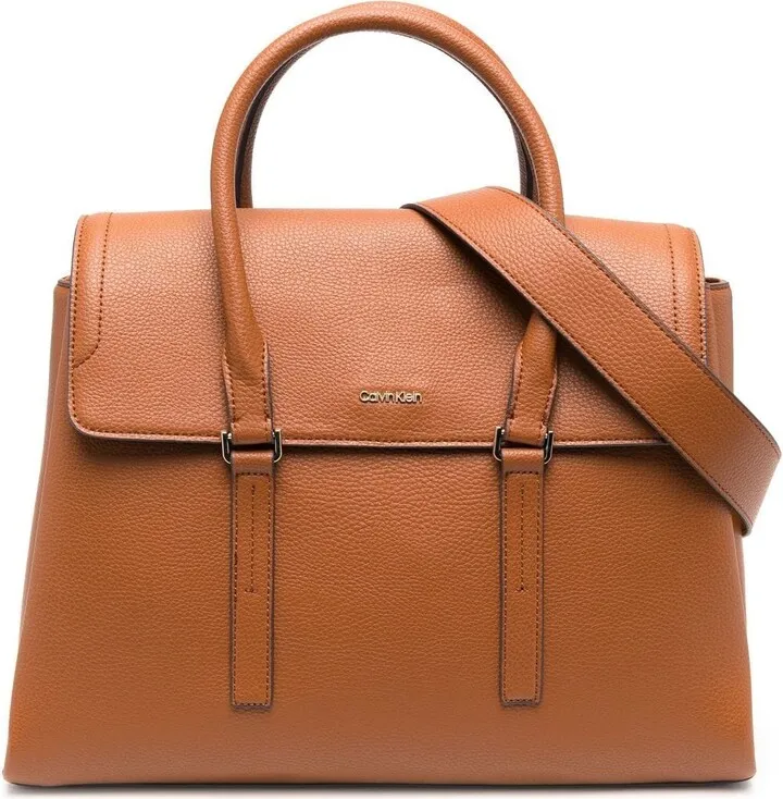 Logo-Plaque Detail Tote Bag