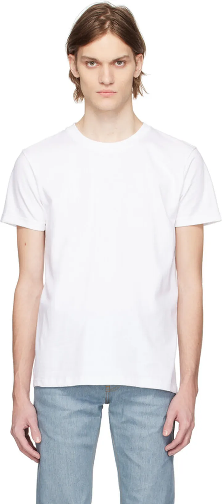 Naked & Famous Denim White Circular T-Shirt