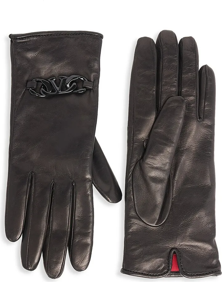 VLogo Signature Leather Gloves