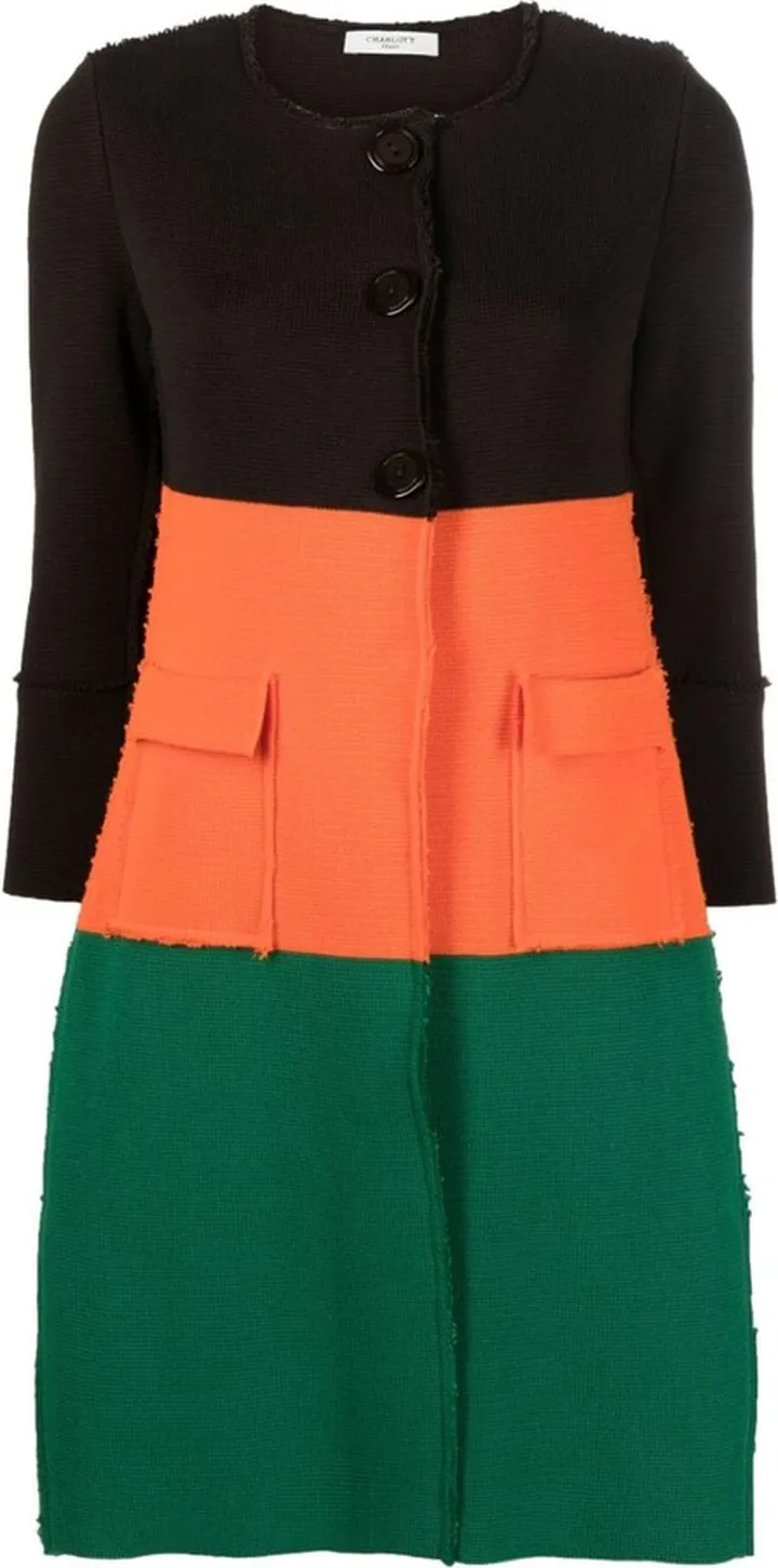 Colourblock Cotton Coat