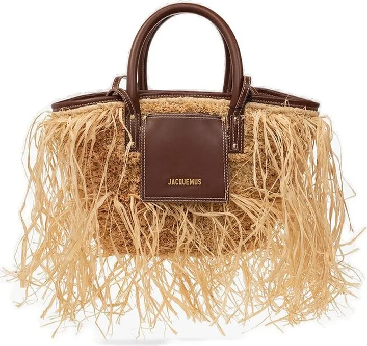 Jacquemus Le Panier Soli Fringe Raffia Basket Bag