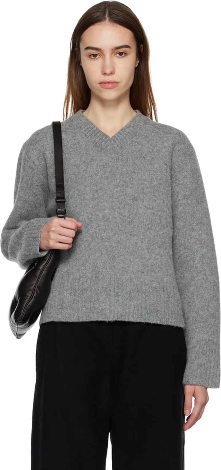 Maison Margiela Gray V-Neck Sweater
