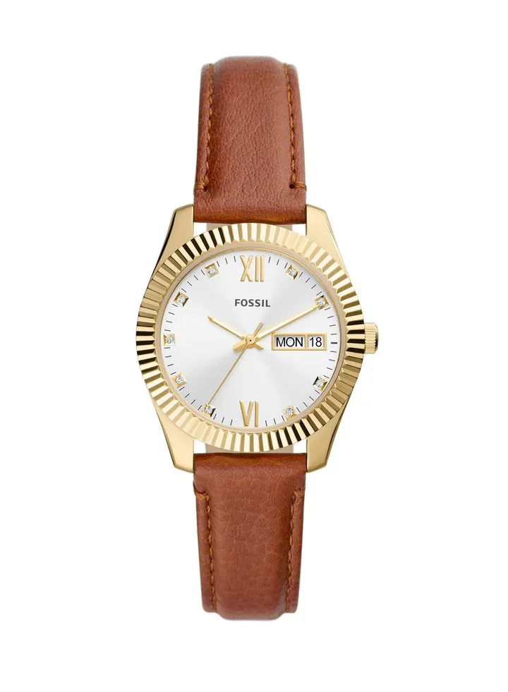 Leather Strap Analog Watch