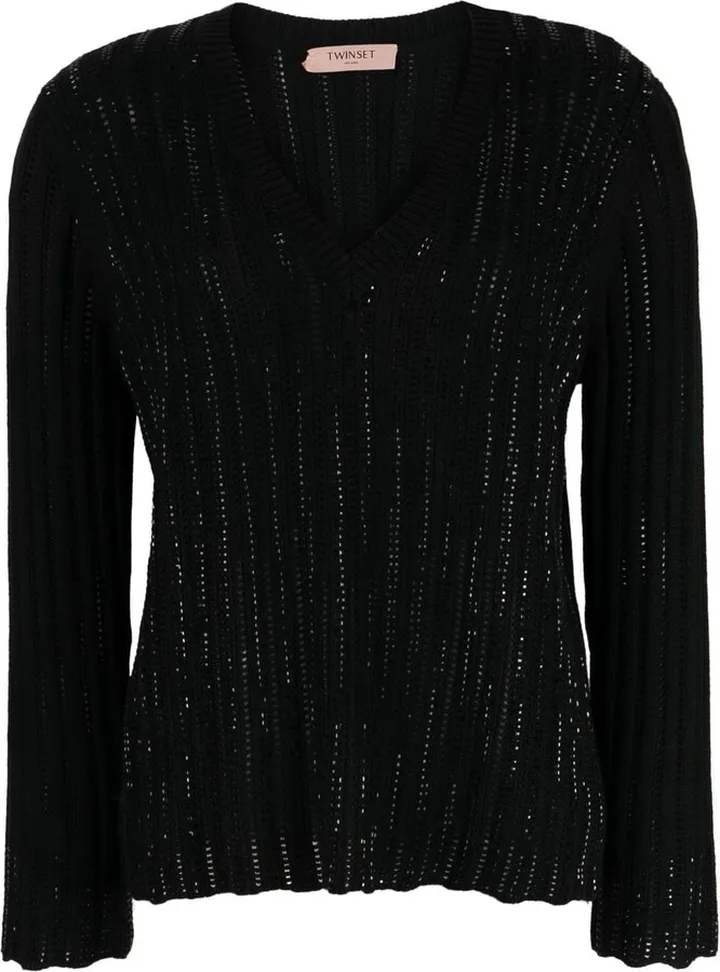 V-neck knitted jumper