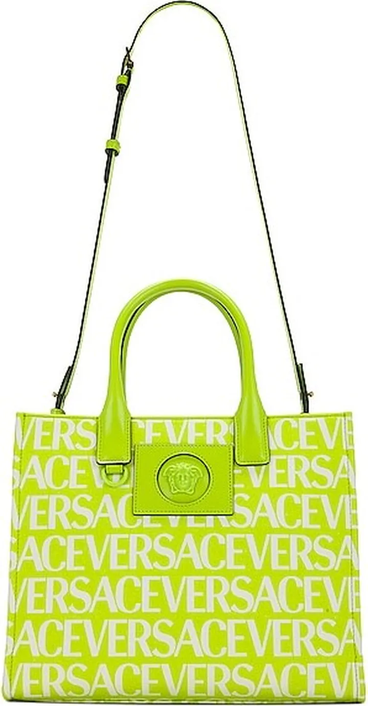 VERSACE Logo Tote Bag in Green
