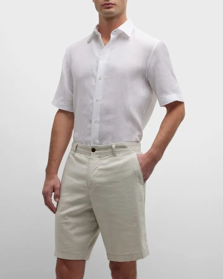 Men's Linen Short-Sleeve Sport Shirt