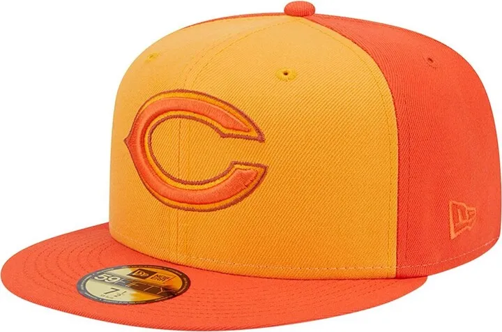 Men's New Era Orange Chicago Bears Tri-Tone 59FIFTY Fitted Hat