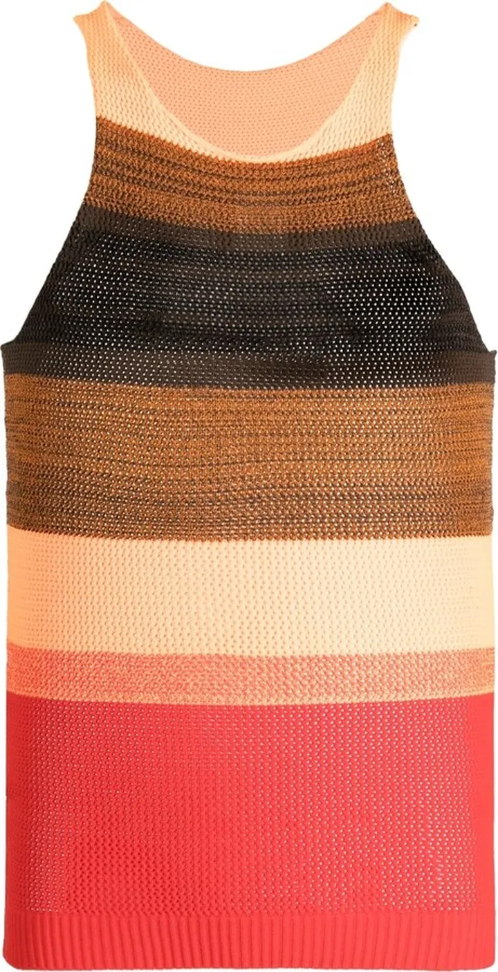 Horizontal Stripe Sleeveless Knitted Top
