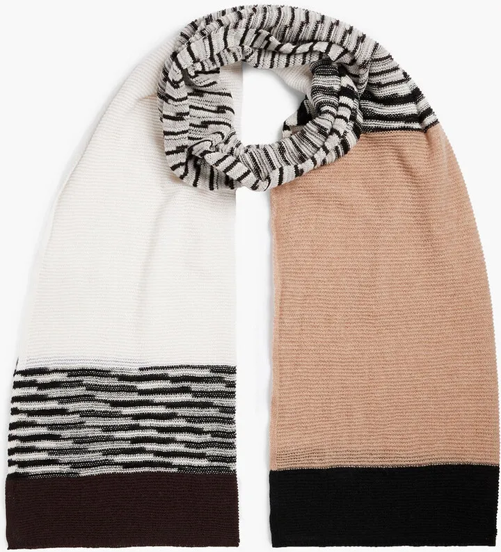 Crochet-knit cashmere scarf