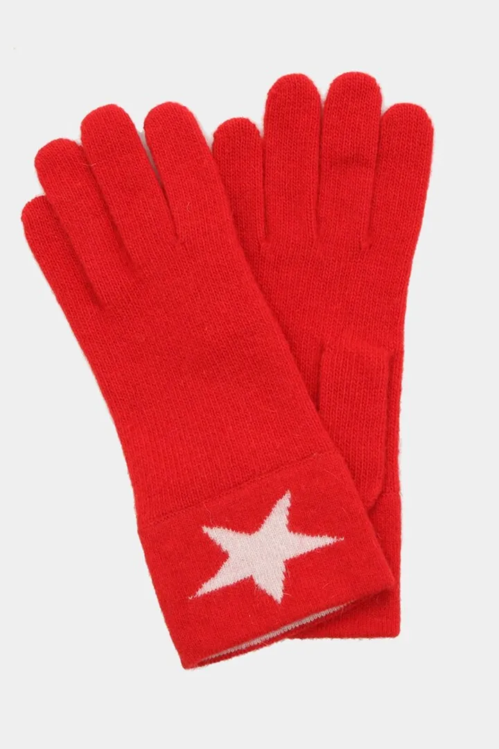 Colorblocked Star Design Gloves