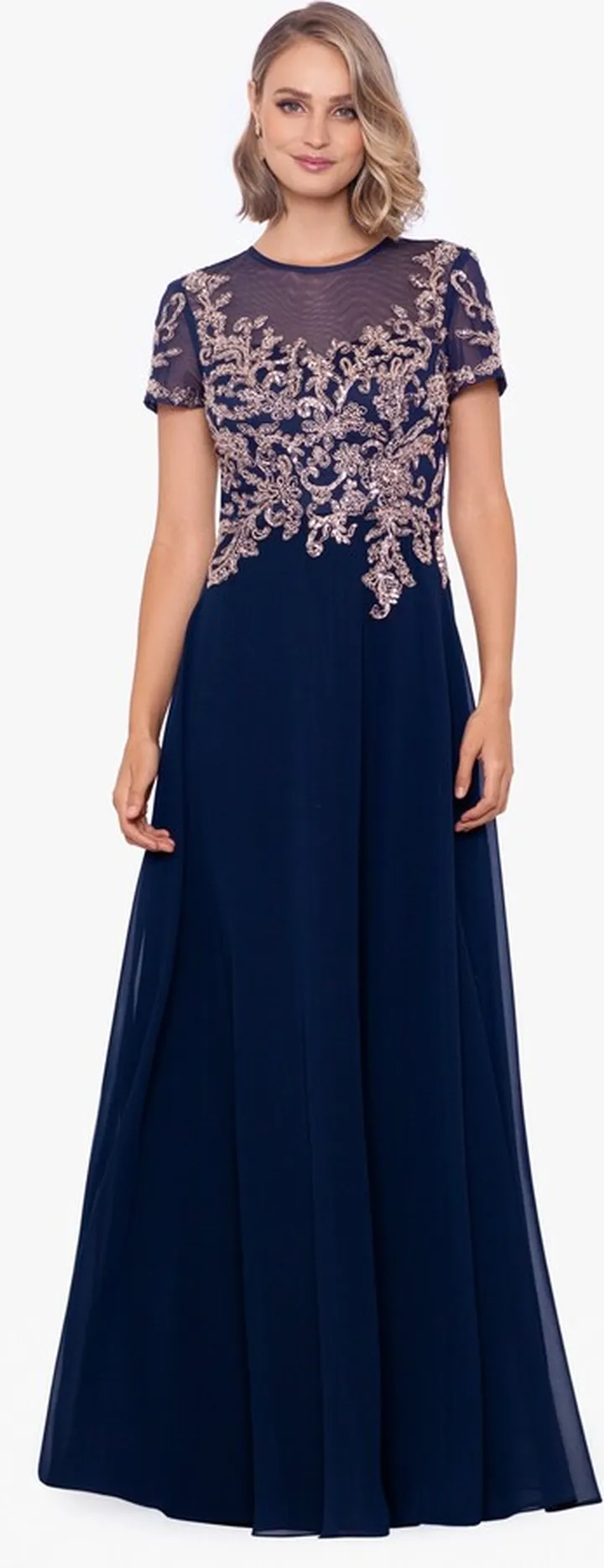 Long Cap Sleeve Bead Applique