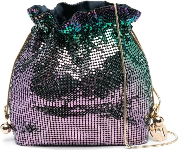 Selene metallic-mesh pouch bag