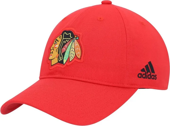 Men's adidas Red Chicago Blackhawks Primary Logo Slouch Adjustable Hat